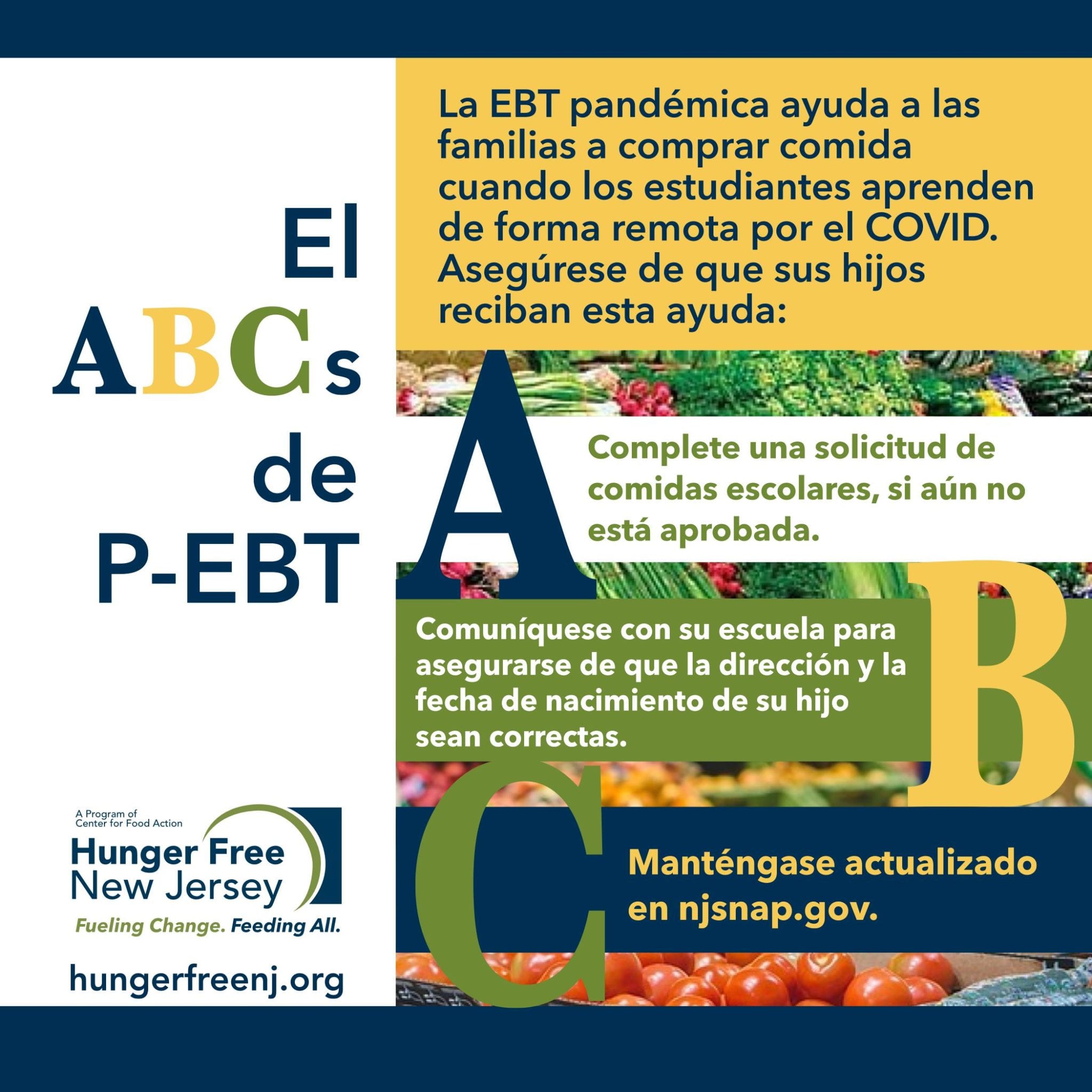 NJ’s Pandemic EBT plan approved! Hunger Free NJ