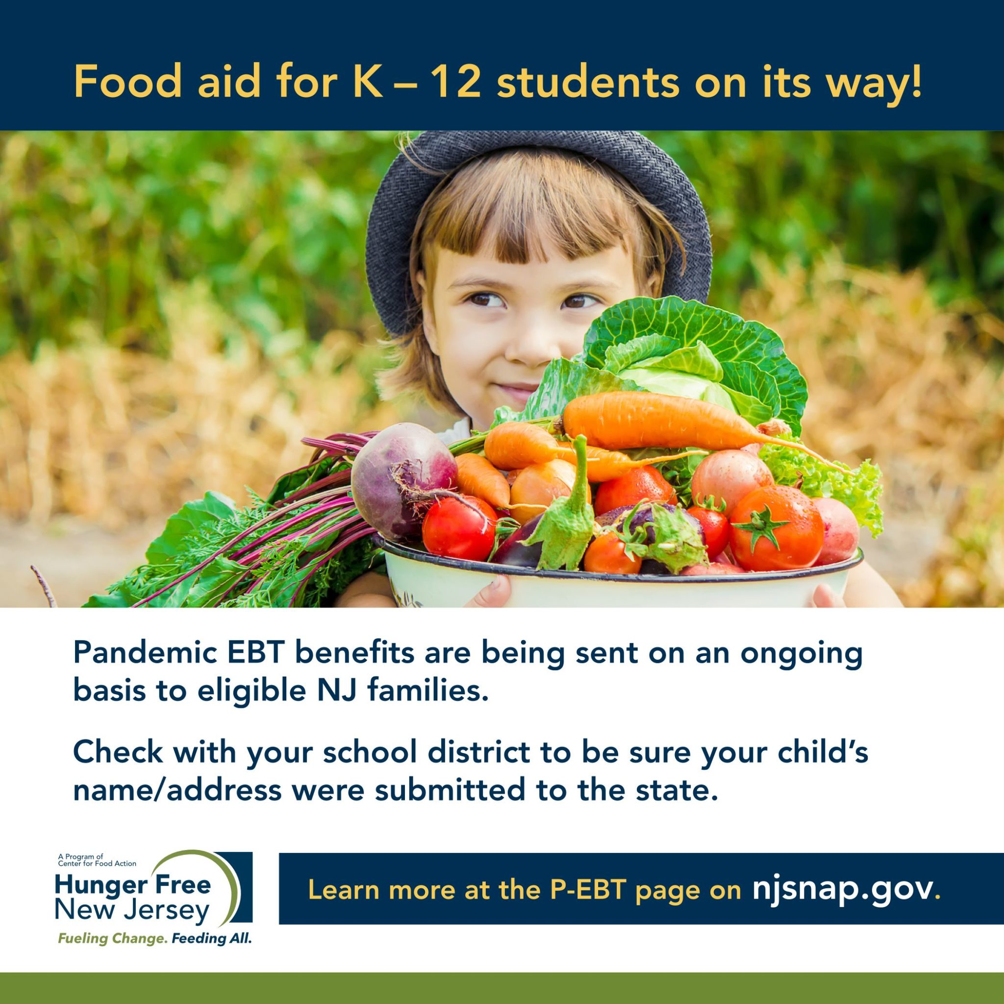 Food aid for K12 students on its way! Hunger Free NJ